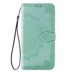 FanTing Case for Motorola Moto G9 Play,Mobile Wallet Flip Cover with Mobile Phone Holder and Card Slot,Magnetic PU leather wallet case for Motorola Moto G9 Play-Green