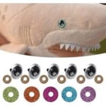 Plastögon med säkerhet, 100 set hantverksdockögon med glitterbrickor för Amigurumi plyschdocka och nallebjörn (24 mm)