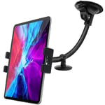 Car Tablet Holder Windscreen, woleyi Car Windshield Tablet Mount with Gooseneck Long Arm Suction Cup for iPad Pro 9.7 10.5 11, Air Mini 5 4 3 2, iPhone Series More 4-11" Cell Phones and Tablets