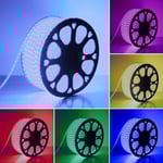 5 meter RGB CLIP-ON vattentät LED strip - 230V, 60 LED, 9W per. meter