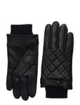 Quilted Leather Glove Designers Gloves Finger Gloves Black Barbour