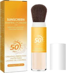 Mineral Sunscreen Setting Powder, 2023 New Translucent Mineral Brush Powder, SPF