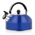 3L Stainless Steel Whistling Kettle Stove Top Hob Home Camping Travel Teapot Whistle Tea Kettle Water Bottle-3L_Blue