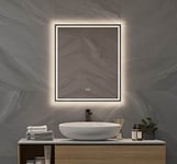 Schaere Miroir de Salle de Bain avec éclairage LED à intensité Variable à Changement de Couleur et Chauffage par Miroir, 60 x 70 cm, série 6040