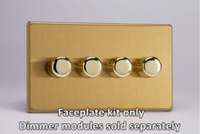 Varilight WDBD4S Matrix Faceplate Kit, screwless brushed brass, 4-gang