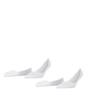 ESPRIT Women's Cotton Invisible 2-Pack W IN Thin No-Show Plain 2 Pairs Liner Socks, White (White 2000), 2.5-5