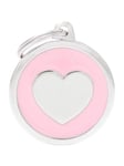 MyFamily Classic Big Pink Circle Heart ID Tag
