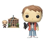 Funko 46910 POP Town: Back to the Future-Doc w/Clock Tower Collectible Toy, Multicolour & POP! Movies: Back to the Future - Marty in Puffy Vest Collectible POP Toy Figure - POP! 48705