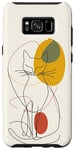Coque pour Galaxy S8+ Minimalistic Cat Drawing Lines Phone Cover