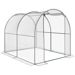 Walk In Polytunnel Greenhouse w/ Roll Up Door PVC Cover, 2.5 x 2m