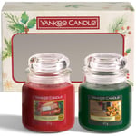 Yankee Candle Gift Set | 2 Medium Jar Christmas Scented Candles | Singing Carols and Unwrap the Magic Fragrances | Magical Christmas Morning Collection