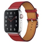 Apple Watch 7/6/5/4/3/2/1/SE - 41/40/38mm - Ægte læder rem - Rød