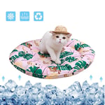 PETAMANIM Cooling Mat Bed for Dog Cat Pet - Pressure Activated Gel Dog Cooling House-Round Pet House - NonToxic for People Dogs Puppy Cats Home Travel,cocont,S