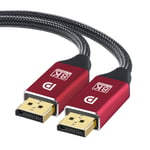 Port d'affichage 4/8K vers adaptateur HDMI câble vidéo et audio DP vers écran HDMI pour moniteur de projecteur de télévision pour ordinateur portable, rouge-1M 4K