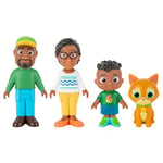 CoComelon Cody’s Family 4 Figure Set - Family and Friends - Includes Cody, Cody’s Mom, Cody’s Dad, and Pickles the Cat - Toys for Kids, Infants and Preschoolers