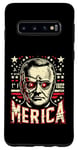 Coque pour Galaxy S10 Franklin D. Roosevelt Funny July 4th American US Flag Merica