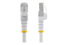 StarTech.com 1m CAT6a Ethernet Cable - White - Low Smoke Zero Halogen (LSZH) - 10GbE 500MHz 100W PoE++ Snagless RJ-45 w/Strain Reliefs S/FTP Network Patch Cord - patchkabel - 1 m - hvid