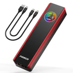 FIDECO M.2 NVME and SATA SSD Enclosure - USB 3.2, Gen2, 10Gbps, SSD Adapter with Built-in Fan and RGB Light, Hard Drive Case for M-Key and B+M Key M.2 NVME or SATA SSD of 2230/2242/2260/2280