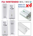 4X For Nintendo Wii/Wii U Remote Controller Rechargeable Batteries Pack White UK