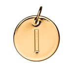 Bokstavshänge cirkel I – Ø12 mm, mässing pläterat med 9 karat guld