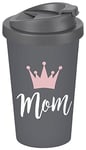 infinite by GEDA LABELS (INFKH) Coffee to go Gobelet Mom, Plastique, Gris, 9 x 9 x 17 cm