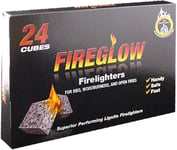 96 Cubes Fire Lighters Long Burning Fireglow Fast BBQ Oven Perfect Smokeless UK