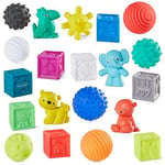 Infantino Sensory Balls Blocks & Buddies - 20 piece basics set for sensory