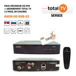 Pack Décodeur Satellite HD PVR Kaon HD DVB-S2 + Abonnement Total Tv 12 mois, 122 Chaines, Serbes, Slovènes et Serbo-Croates