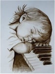 Diamond Painting Kits for Adult and Children 5D DIY Embroidery-Girl Sleeping On The Piano Cross Stitch Kit The Most Unique Gift-25x30cm