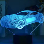 3D-bil nattlampa bordslampa optisk illusionslampor 7 färger skiftande lampor LED bordslampa jul hem kärlek födelsedag barn barn inredning leksak present