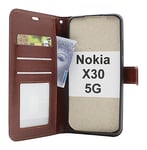 Crazy Horse Wallet Nokia X30 5G (Brun)