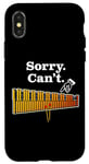 Coque pour iPhone X/XS « Désolé, je ne peux pas. Je dois jouer à Marimba » Une blague percussionniste