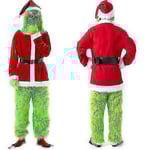 The Grinch Costume Christmas Cosplay Adult Tomte Costume Outfits Set + Mask Mask only XL
