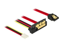 Delock - Câble SATA - Serial ATA 150/300/600 - connecteur mini-alimentation 4 broches, SATA (R) droit pour combo SATA (R) angle vers le bas - 30 cm