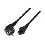 AISENS A132 0172 – Power Clover Leaf Power Cable Angled CEE7/M-C5/H, 1.5 m Black