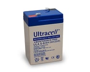 Ultracell Blybatteri 6 V, 4,5 Ah (UL4.5-6) Faston (4.8mm) Blybatteri
