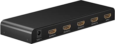 goobay 58482 HDMI Splitter 1 in 4 Out / 4K à 30Hz (2160p) Distributeur HDMI/Commutateur HDMI 1.4 pour Quatre moniteurs à 60Hz à 1080p