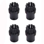 HUAYUWA 4PCS Hand Tool Nozzle Bristle Brushes Round Cleaning Brushes Replacement for Karcher SC1 SC2 SC3 SC4 SC5 SC7 Steam Mop Cleaners (Black)