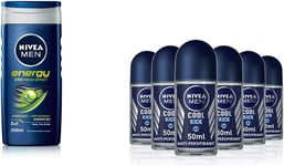 Nivea Men Energy Shower Gel, 250 Ml - Pack of 6 & MEN Cool Kick Anti-Perspirant