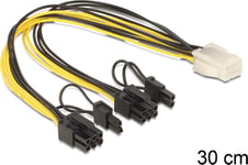 DeLock PCI-E 6-pin naaras -> 2 x 8-pin uros -adapterikaapeli, 30cm