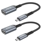 NIMASO Micro USB OTG Adapter [2-Pack],OTG cable Micro USB Male to USB 2.0 Female Compatible with Samsung S7/S7 Edge/S6/S6 Edge, Note 5/4/S4/S3, Huawei P Smart/P8/Honor 8X, Sony Xperia XA/Z5 ect