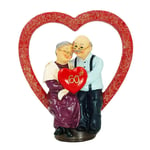 Aoneky Wedding Anniversary Figurine for Couple – Engagement Home Decor - Parents and Grandparents Home, Car Decorations, Novelty Ornaments Valentine’s Day Present (Heart 60th)