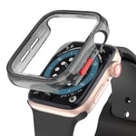 Transparent Black Hard Case for Apple Watch Series 3/2 with Screen Protector 42mm iWatch Bumper Overall Protective Cover