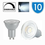 10x Kanlux LED 7W SMD GU10 Cool White Dimmable Spotlight 490lm Light Bulb