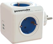 PowerCube Original 4 Sockets, 2 USB, blue