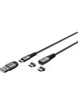 Pro 2in1 magnetic USB/A-C cable - sleeved - 1 m