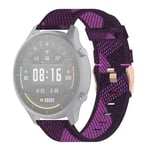 New Watch Straps 22mm Stripe Weave Nylon Wrist Strap Watch Band for Xiaomi Mi Watch Color, Garmin Vivoactive 4 (Grey) (Color : Purple)