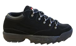 Fila Disruptor Hiker Low Black Silver Lace Up Mens Trainers 1010708 12V