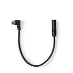 Nedis Bil Antenn Kabel | IEC (Koax) Hane | Bilantennuttag | Nickelplaterad | 0.30 m | Rund | PVC | Svart | Plastpåse