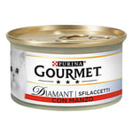 Gourmet Diamant - 24x Boîtes de Nourriture pour Chat en Morceaux, avec du bœuf Exquis (85 g)